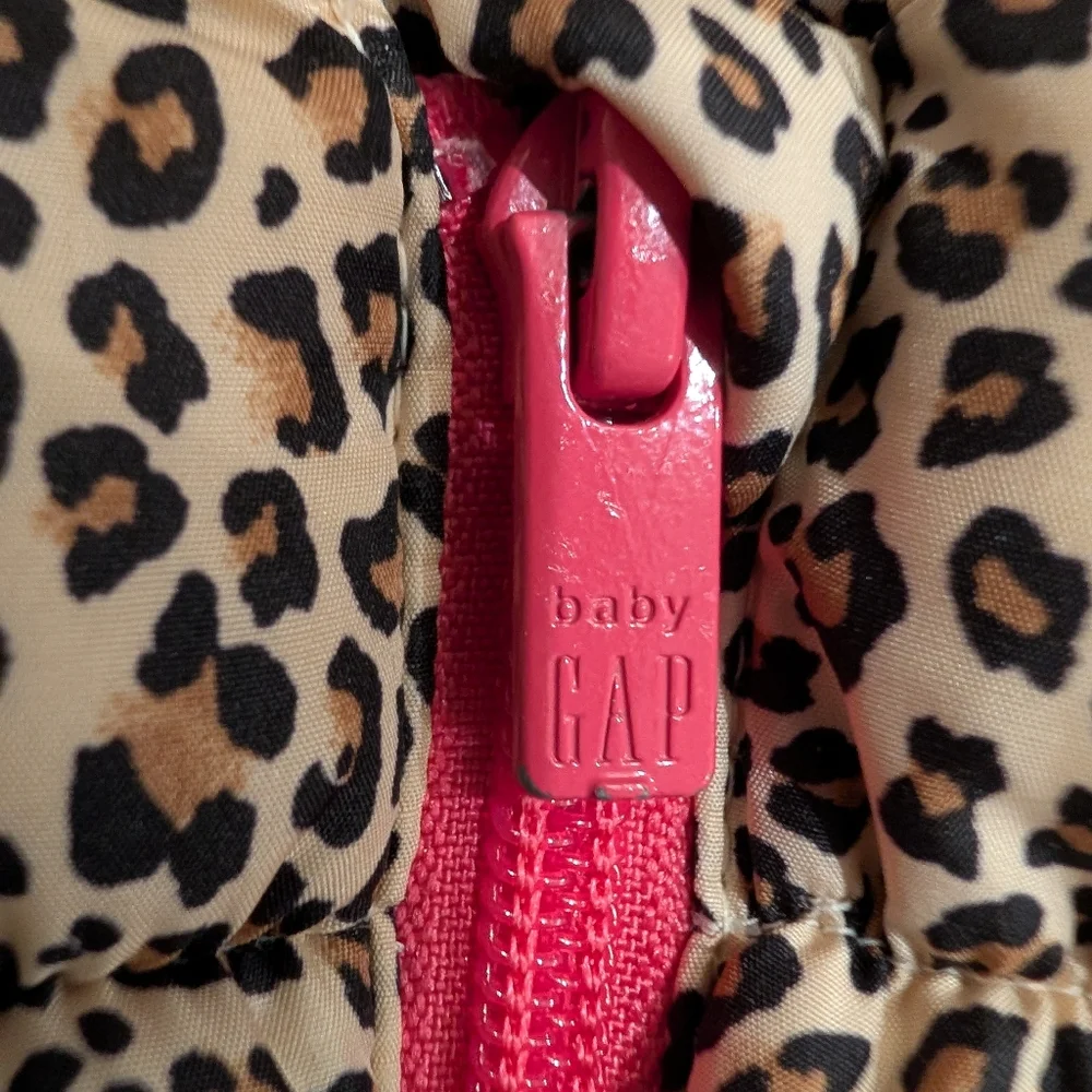 Baby Gap Leopard Puffer Vest Size 6-12m